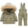 thumbnail image 2 of guisaled Toddler Snowsuits for Boys Girls Warm Lightweight Puffer Jacket and Snow Bibs 2 Piece Windproof Waterproof Snow Ski Suits for Baby, 2 of 8