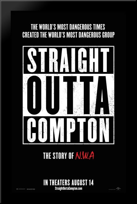 straight outta compton 26x40 large black wood framed print movie poster art walmart in compton