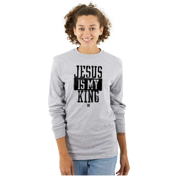 Jesus is my King Christian Faith Long Sleeve TShirt Men Women Brisco Brands S