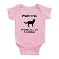 thumbnail image 1 of Warning: Protected by A Canaan Dog Funny Baby Rompers Newborn Clothes Outfits (Pink,6-12 Months), 1 of 5