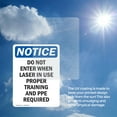 thumbnail image 6 of (2 Pack) Do Not Enter When Laser In Use OSHA Notice Sign 18 Inch X 24 Inch Vinyl Label Decal Sticker Weather Resistant, UV Protected for Workplace, Business, and Construction Site, Made, 6 of 7