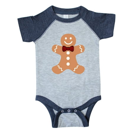 

Inktastic Cute Gingerbread Man with Red Plaid Bowtie Gift Baby Boy or Baby Girl Bodysuit