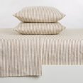 thumbnail image 3 of Great Bay Home Striped Microfiber Wrinkle Resistant Sheet Set  (Queen, Taupe), 3 of 7