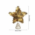 thumbnail image 3 of Hvmvliv Lighted Christmas Tree Topper Star Tinsel Pentagram Glowing Star In Gold Silver Multicolor For Xmas Tree Holiday Party Decor, 3 of 6