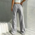 thumbnail image 5 of Ltctricy Wide Leg Pants for Women Elastic High Waisted Drawstring Striped Casual Pants Baggy Trendy Trousers with Pockets(Gray,X-Small), 5 of 7