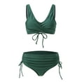 thumbnail image 5 of 2024 Woman New Split Wrap Lace Up Hollow Out Bikini Solid Color High Waist Quick Selling Bikini, 5 of 9