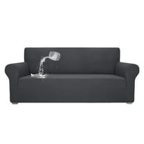 Behome Couch Cover, Premuim Water Repellent Sofa Covers, Non Slip Sofa Slipcover for Living Room Furniture Protector (3 Seater, Gray)