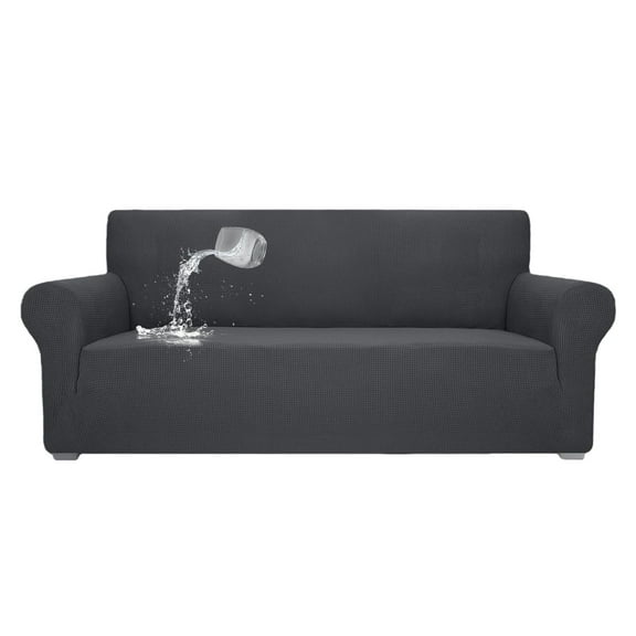 Behome Couch Cover, Premuim Water Repellent Sofa Covers, Non Slip Sofa Slipcover for Living Room Furniture Protector (3 Seater, Gray)