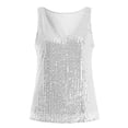 thumbnail image 4 of NIEWTR Women's Silk Satin Camisole V Neck Sleeveless Summer Casual Tank Top（A01-Silver,L), 4 of 7