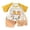 A1121-Yellow, variant on Toddler Boy Summer Clothes Casual Outfit Print Short Sleeve T-Shirt and Shorts Set Summer Clothes, Pink 12-18 Months