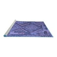 thumbnail image 2 of Ahgly Company Machine Washable Indoor Square Southwestern Blue Country Area Rugs, 5' Square, 2 of 4