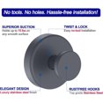 thumbnail image 4 of Suction Cup Hooks for Shower, Removable Towel Hooks for Bathroom Window Glass Door Wall, Bath Robe Looafh Wreath Hook for Hanging - 2 Pack, Black, 4 of 7
