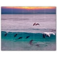 thumbnail image 1 of Picture-Tiles.com: Dolphin Ceramic Tile Wall Mural WAL500502-54XL. 60"W x 48"H using (20) 12" x 12" Ceramic Tiles-Satin Finish, 1 of 3
