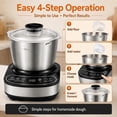 thumbnail image 5 of Casualife 7.4 QT Automatic Electric Dough Maker, Multi-Functional Dough Mixer with Ferment Mode for Bread and Pizza, 5 of 8