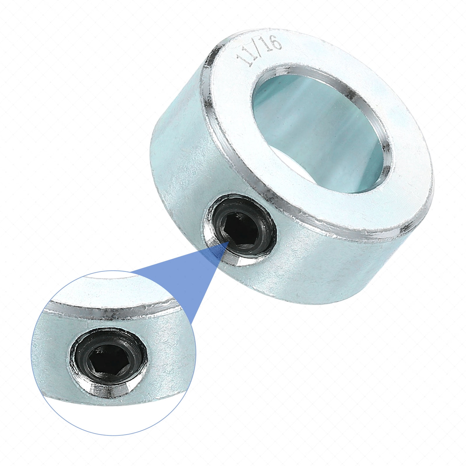 8pcs Set Screw Collars 11/16" Bore Carbon Steel Shaft Collars, 1-1/4" OD, 9/16" Width Lock Axle Collar Clamp