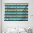 thumbnail image 1 of Afghan Tapestry, Tribal Illustration of Geometric Shapes Rhombuses Stripes Middle Eastern Pattern, Wall Hanging for Bedroom Living Room Dorm Decor, 80W X 60L Inches, Multicolor, by Ambesonne, 1 of 2