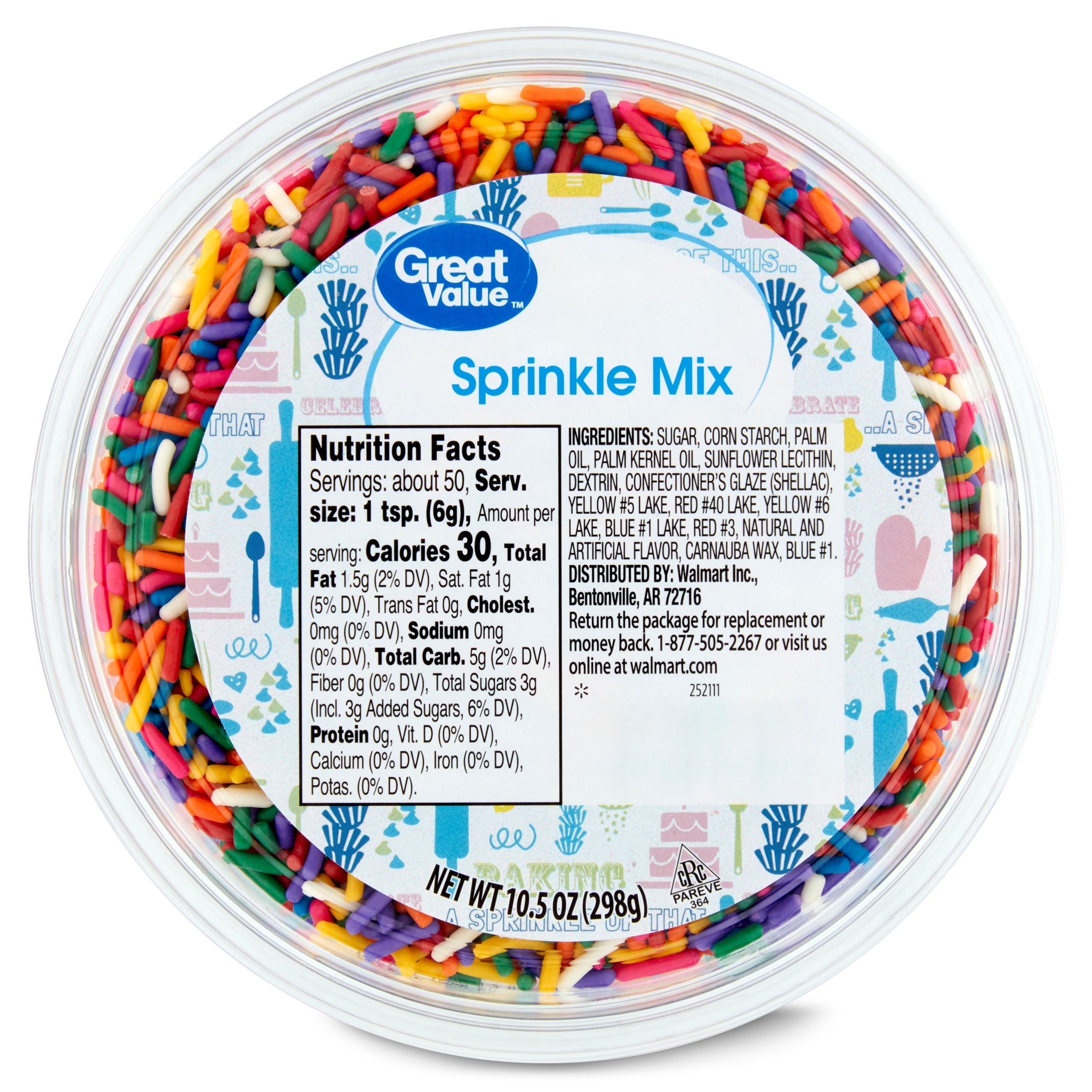 Great Value Rainbow Sprinkles, 10.5 oz