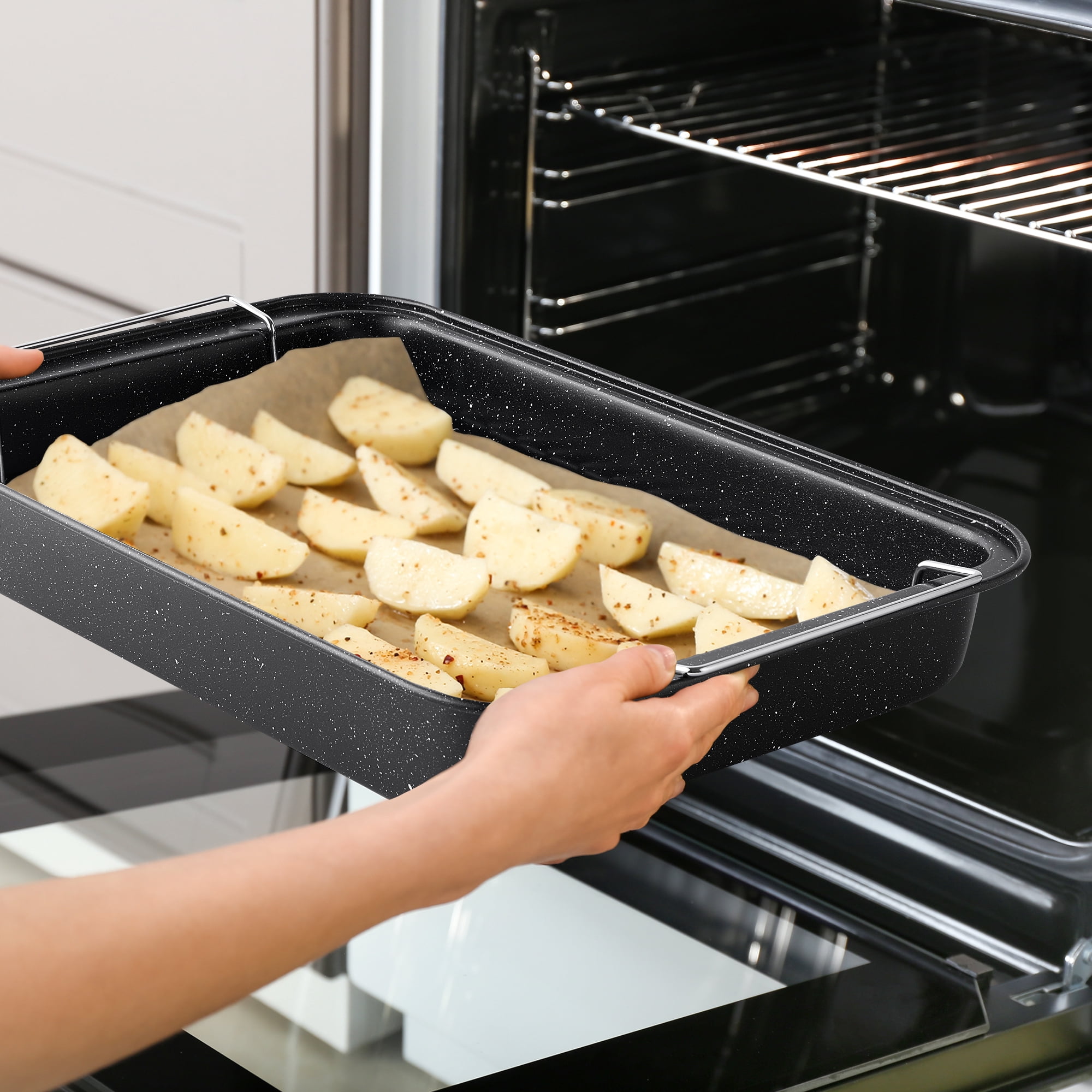 Caannasweis 10 Pieces Nonstick Cookware Sets Kitchen Induction Pots and Pans with Baking Pan Set