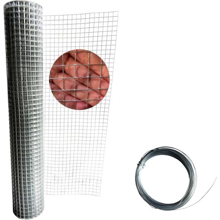 Hardware Cloth 1/2 inch 24inch x 20 Ft 19 Gauge Hot Dip Galvanized After Welding Galvanized Wire Mesh Roll Chicken Wire Fencing Gopher Wire Garden Bed Plant Supports Poultry Netting Cage Snake Fence