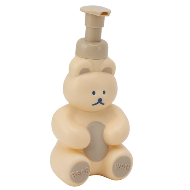 TOPINCN Cute Bear Shaped Foaming Hand Soap Dispenser for Bathroom, Cartoon Animal Shampoo Lotion Shower Liquid Container, Refillable Empty Pump Pressing Bottle for Toilet, Kitchen