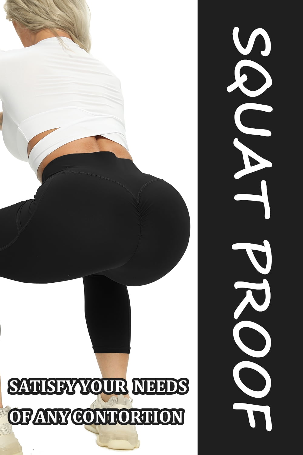RIOJOY Womens High Waist Yoga Capris Tummy Control Pants with