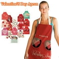 thumbnail image 3 of Pompotops Valentine's Day Heart Aprons for Parent Adult Family Kitchen Baking Print Linen Family Aprons, On Clearance, 3 of 3