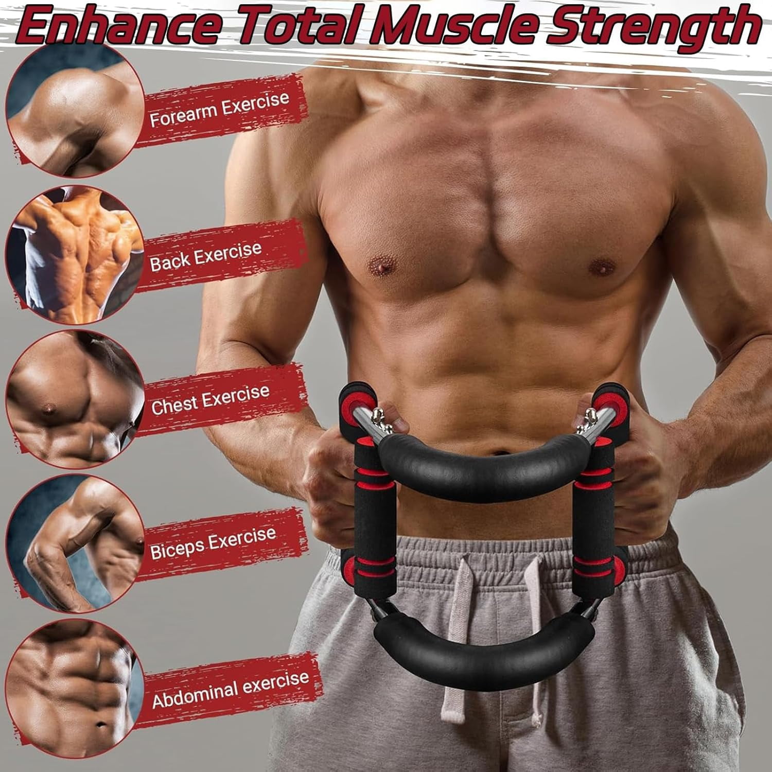Gorilla Bar, Gorilla Bar for Chest Workout,60-110lb Adjustable Twister Arm Trainer, Detachable Portable Power Twister Bar for Home Workout Equipment