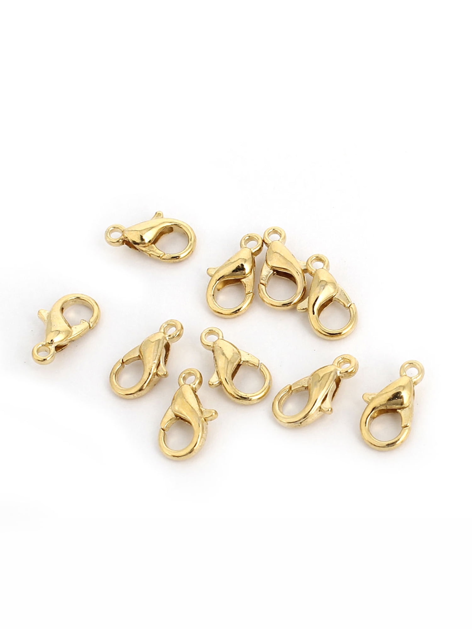 10x Gold Plated Metal Lobster Claw Clasps Clasp Hooks 10mm x 5mm Closure Parrot 