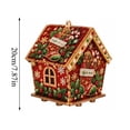 thumbnail image 2 of Christmas Pearl Diamond Art House Ornament, 7.87in 3D Red Wooden House DIY Rhinestone Painting Kit, Stocking Holly Snowflake Festive Pattern for Mantel Tabletop Xmas Decor, 2 of 6