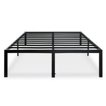 King 18-inch High Rise Heavy Duty Black Metal Platform Bed Frame