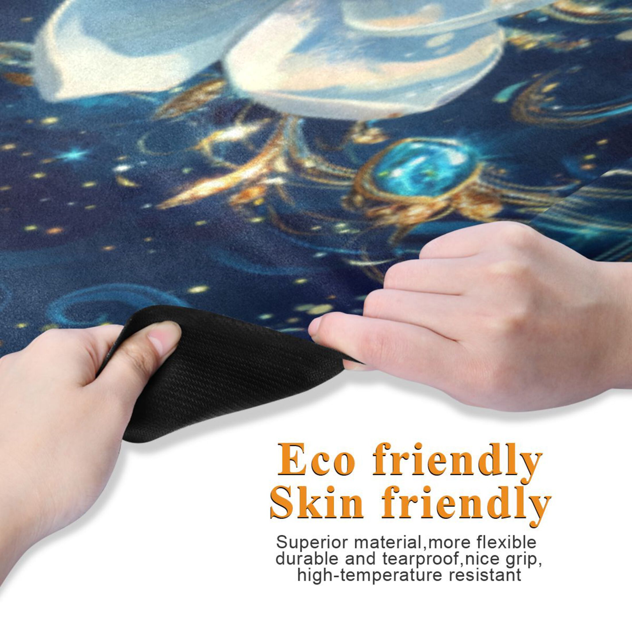 BZSMCE Yoga Mat Women Fitness Mat Mystic Lotus in The Night Pattern