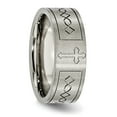 thumbnail image 5 of Chisel TB145-12.5 8 mm Titanium Cross Design Flat Brushed Band, Size 12.5, 5 of 6
