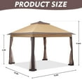 thumbnail image 3 of Outdoor Basic 11'x 11'Pop up Patio Gazebo,Portable Canopy Shade Tent with Sidewalls,Coffee, 3 of 6