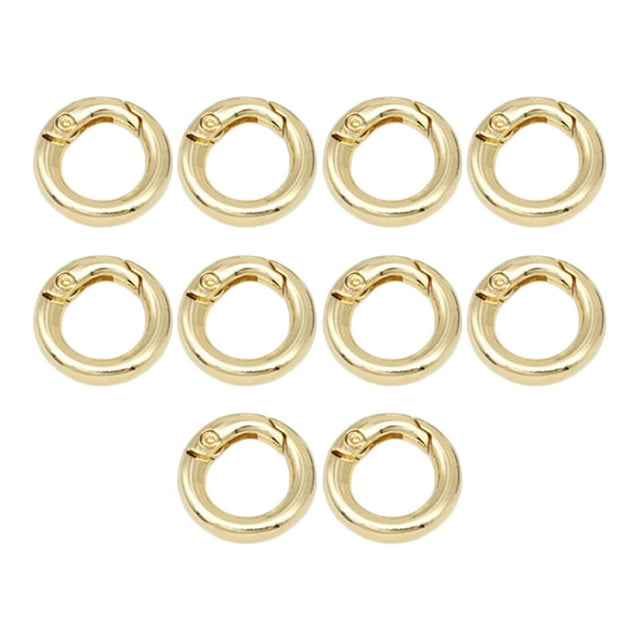 GUOOL 10 Pcs Mousqueton Rond 0.9 Pouces Clips de Pression Boucles Toriques Pince Métal Durable pour Sacs Doré