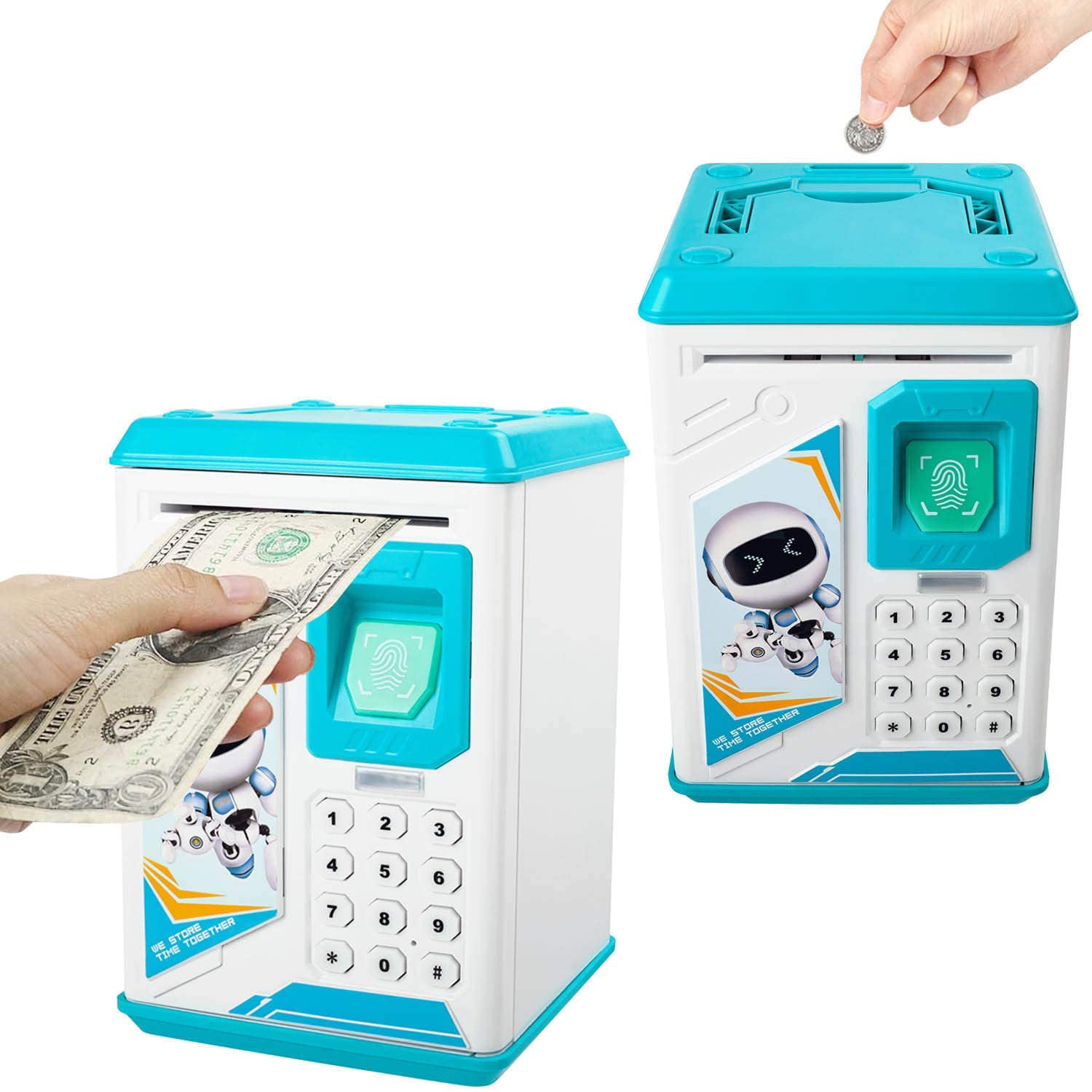 Electronic Piggy Bank ATM Password Cash Coin Money Saving Auto Deposit Box Toy 