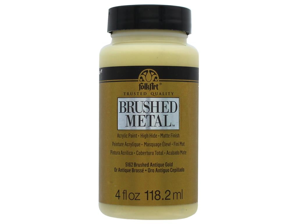 Plaid Folkart Brushed Metal Paint 4oz Antique Gold