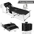 thumbnail image 2 of Topbuy Chaise Longue de Plage avec 5 Positions Réglables et Oreiller Détachable - Ensemble de 1, Noir, 2 of 10