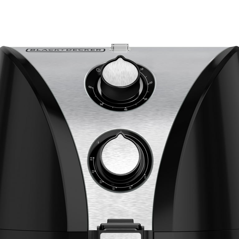 BLACK+DECKER Purify 2-Liter Air Fryer, Black/Stainless Steel, HF110SBD