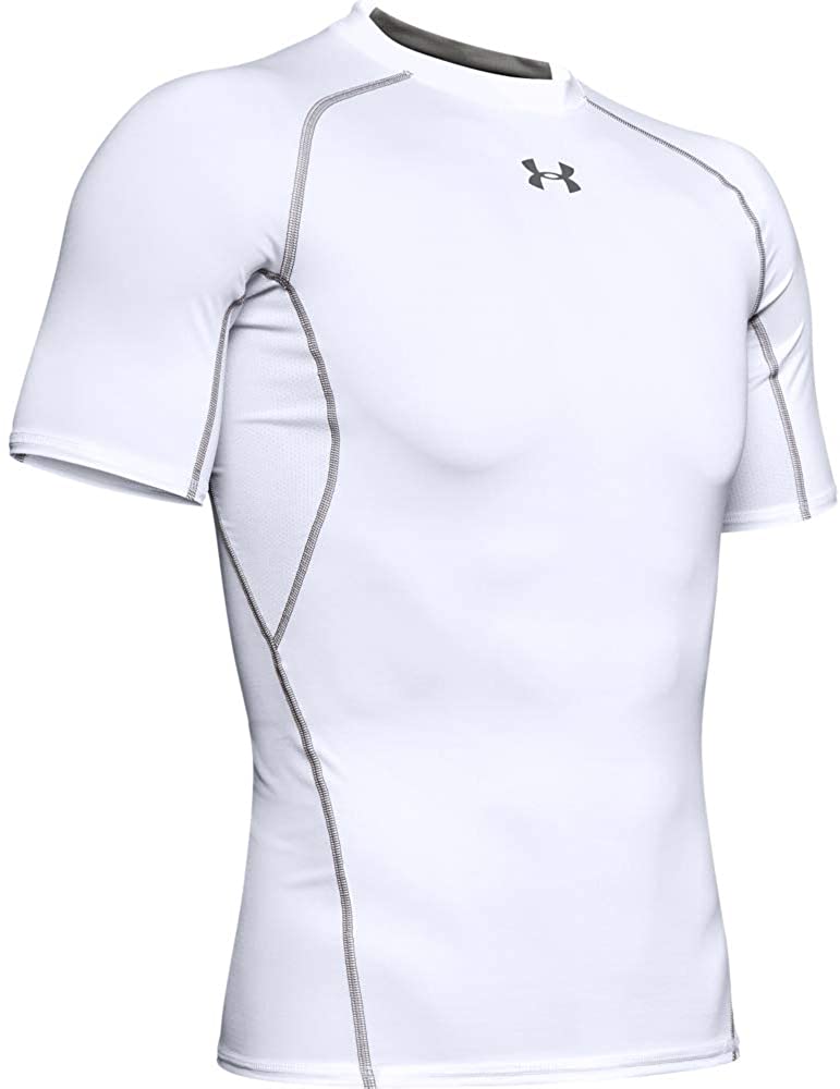 Under Armour Men's HeatGear Armour Short-Sleeve Compression T-Shirt , White (100)/Graphite , XX-Large - image 3 of 5