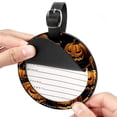 thumbnail image 2 of Pumpkin 2pcs PU Leather Round Bag Tags Suitcase Handbag Tags with Privacy Cover and Name ID Tag for Travel Luggage, Handbags, Backpacks, School Bags, 2 of 6