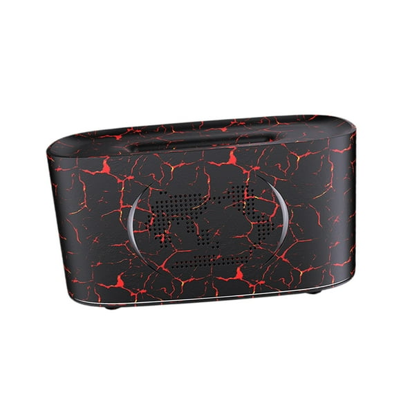 Difusor de aceites esenciales con llama simulada, luces LED nocturnas silenciosas, humidificador de aire personal, difusor s para escritorio Grieta negra