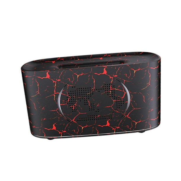 Difusor de aceites esenciales, humidificador de aire portátil y fácil de usar con llama simulada para dormitorio, sala de estar, oficina y escritorio. Grieta negra