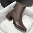 thumbnail image 4 of Akiihool Women's Ankle Boots Womens Platform Ankle Boots Elastic Block Heel Fashion Festival Boots Riding Boots for Women (Brown,7), 4 of 5
