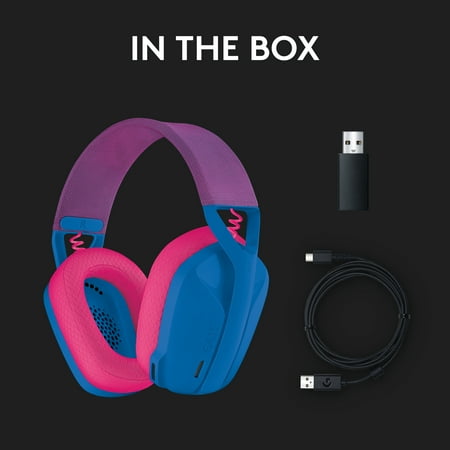 Logitech - G435 Wireless Dolby Atmos Over-the-Ear Gaming Headset for PC, PS4, PS5, Nintendo Switch, Mobile with Built-in Mic - Blue