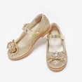 thumbnail image 5 of Stelle Girls Mary Jane Glitter Shoes Wedding Party Flats Dress Pump Shoes for Kids Toddler Flower Girl Low Heel Princess Shoes,Gold, 5 of 8