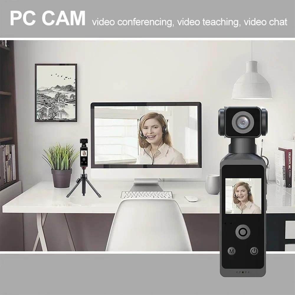 Handheld Gimbal WIFI Camera 4K Sport Action Camera Loop Recording Wearable Lens 270 Degree Rotation Recorder