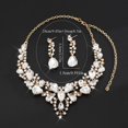 thumbnail image 7 of SmartBy 2Pcs/Set Women Jewelry Set Sparkling Water Drop Design Wedding Necklace Drop Earrings Set Bridal Jewelry Gift, 7 of 7