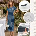 thumbnail image 6 of Chririnla Blue Denim Patchwork Couples Matching Clothes Hawaiian Luau Outfit Bodycon Dress and Matched Shirts Womens Pencil Long Dress,Mens Button Up Shirts,Husband Wife Clothes for Wedding,S-3XL, 6 of 6