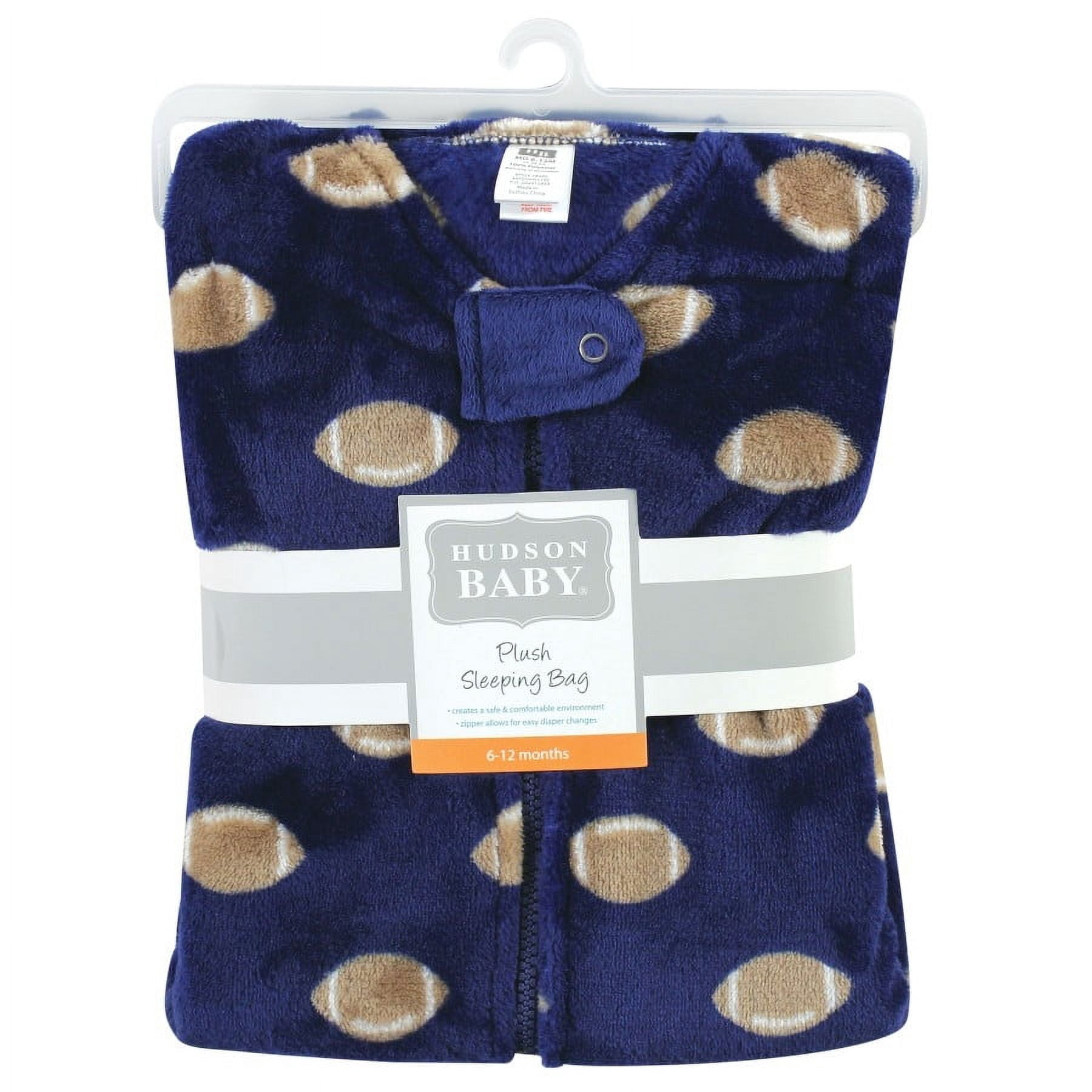 Hudson Baby Infant Boy Plush Sleeveless Sleeping Bag, Sack, Blanket, Football, 18-24 Months