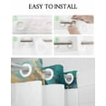 thumbnail image 5 of No Hook Shower Curtains with Snap in Liner, Teal Marble Waterproof Fabric Shower Curtain, Impressionist Ink Painted Abstract Double Layers & See-Through Top Window Bathroom Curtains 66''x72'', 5 of 6